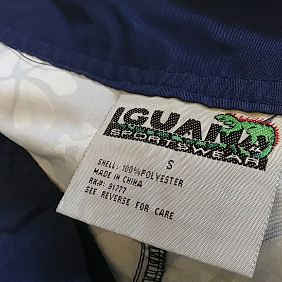 118 Iguana Sportswear Blue and Teal Beach Shorts Sz S - Picture 6 of 8